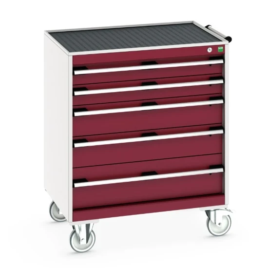 bott Cubio gereedschapswagen 5 laden breedte 800 mm RAL 3004