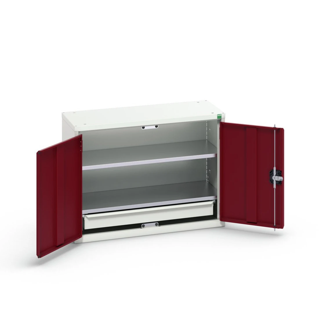 bott Verso eco wandkast 800x350x600mm 2 legborden 1 lade RAL 3004