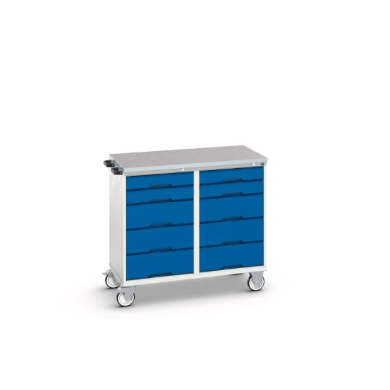 bott Verso gereedschapswagen 1050x550x965mm 2 legborden 2 deuren top tray RAL 5010