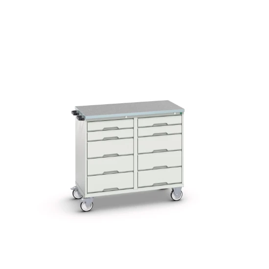 bott Verso gereedschapswagen 1050x550x965mm 2 legborden 2 deuren top tray RAL 7035