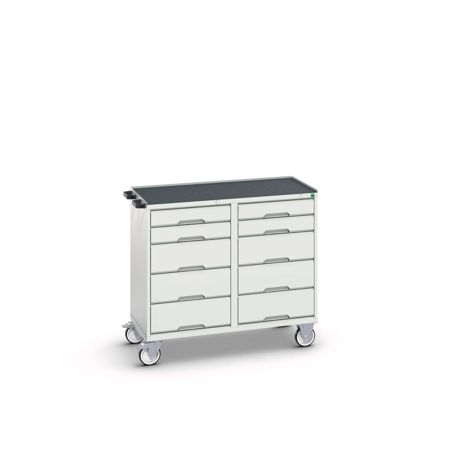 bott Verso gereedschapswagen 1050x600x980mm 10 laden top tray RAL 7035
