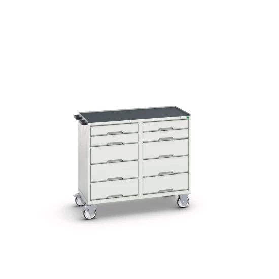 bott Verso gereedschapswagen 1050x600x980mm 10 laden top tray RAL 7035