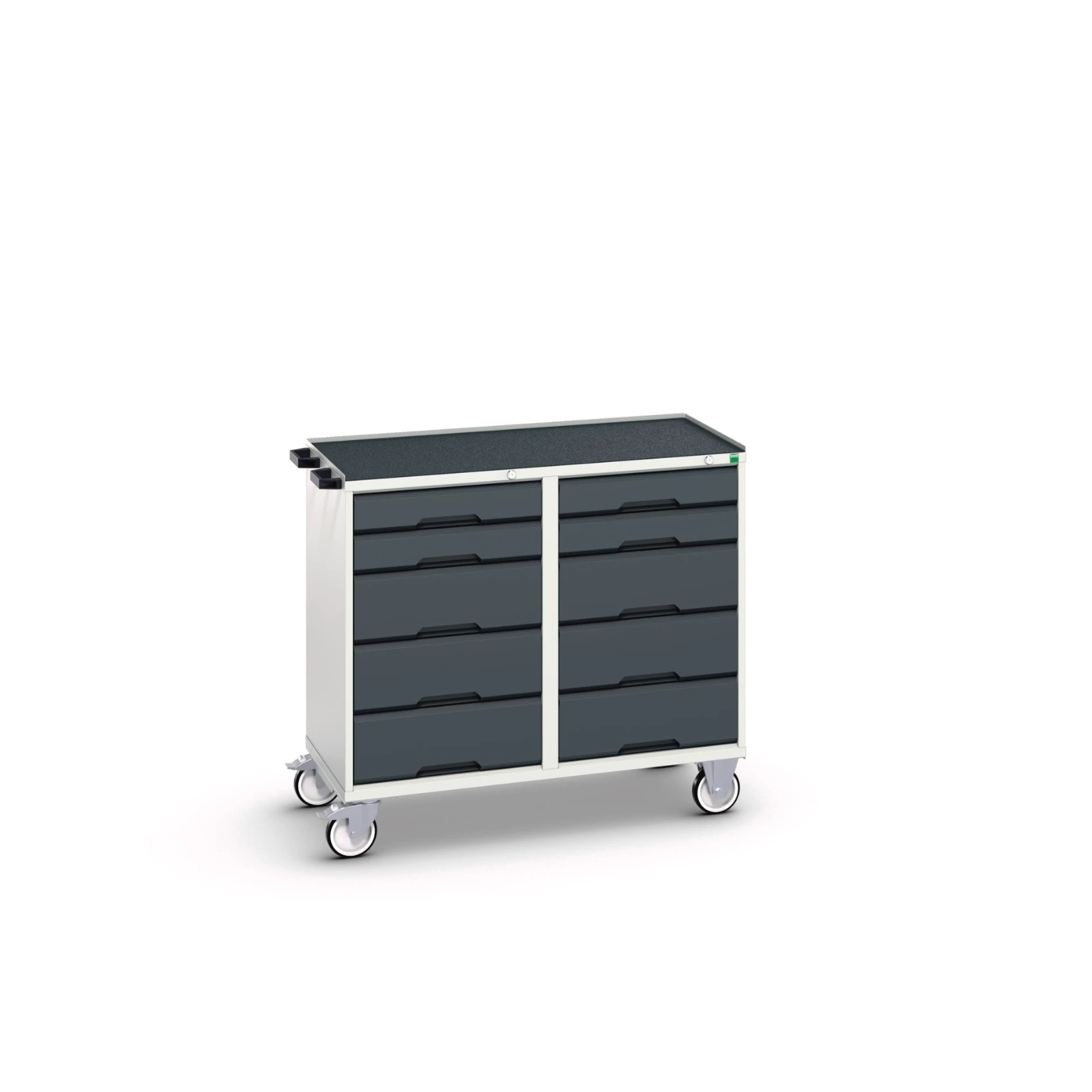 bott Verso gereedschapswagen 1050x600x980mm 10 laden top tray RAL 7016