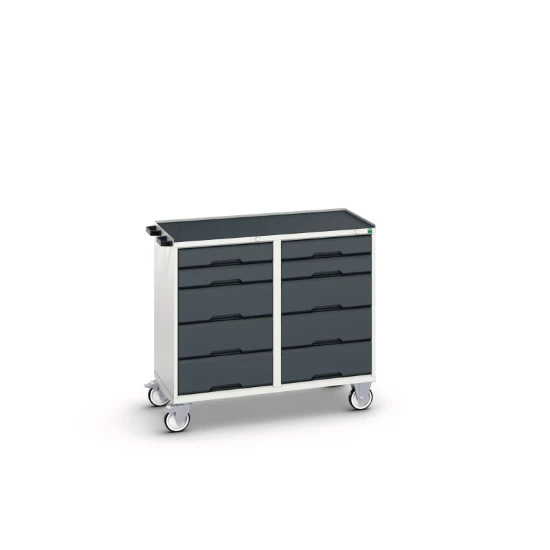 bott Verso gereedschapswagen 1050x600x980mm 10 laden top tray RAL 7016
