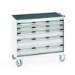 bott Cubio gereedschapswagen  5 laden breedte 1050 mm RAL 7035