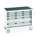 bott Cubio gereedschapswagen  5 laden hoogte 885 mm RAL 7035