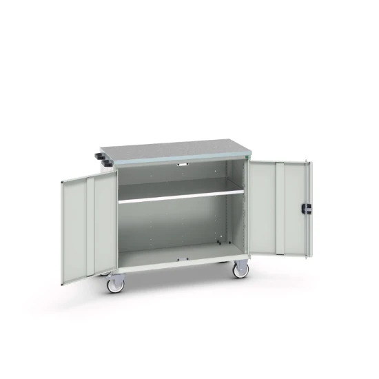 bott Verso mobiele kast 1050x550x965mm 2 laden 2 deuren top tray RAL 7035