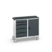 bott Verso mobiele kast 1050x550x965mm 5 laden 1 deur top tray RAL 7016