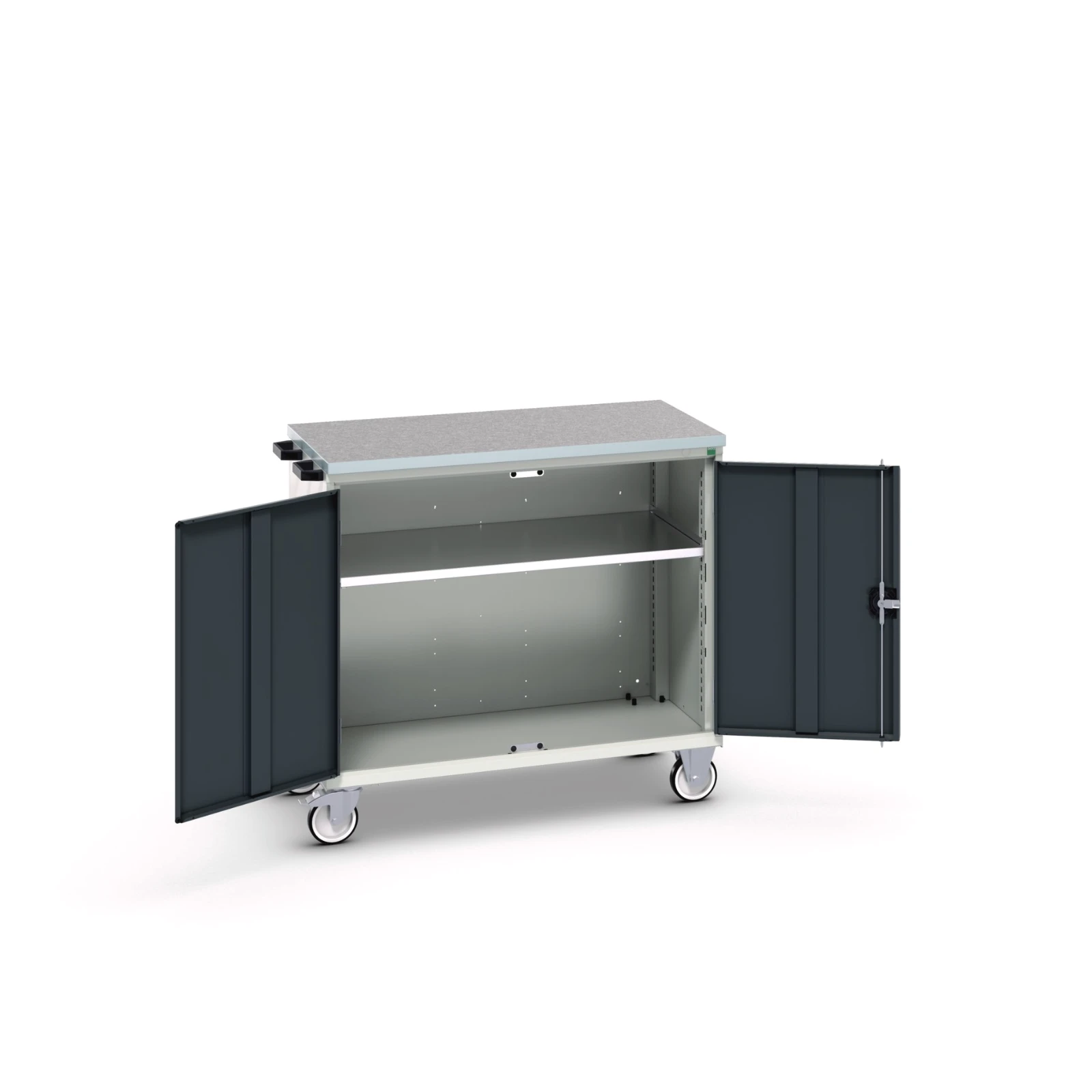 bott Verso mobiele kast 1050x550x965mm 2 laden 2 deuren top tray RAL 7016