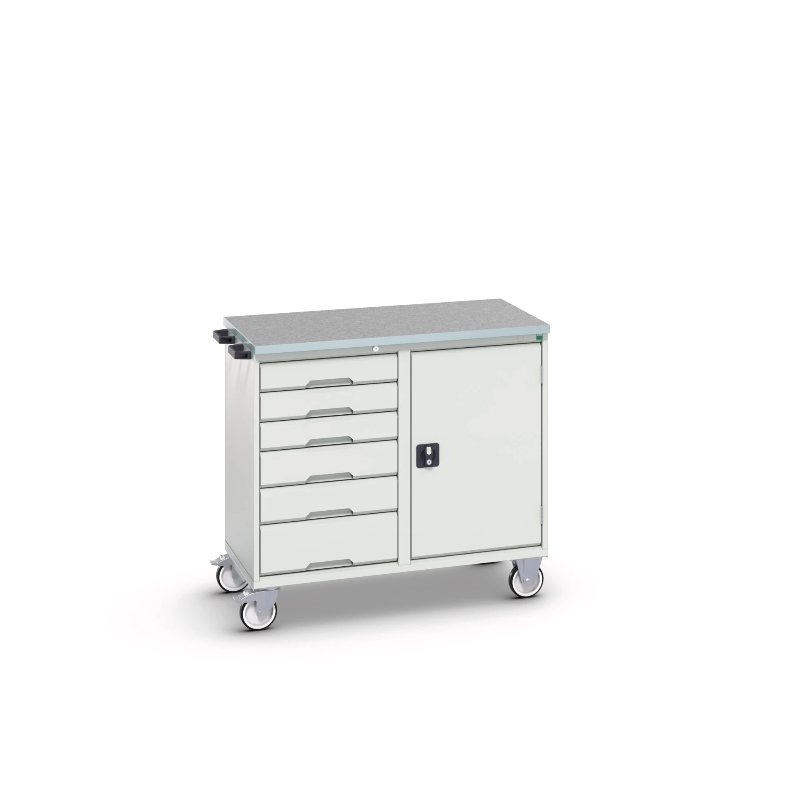 bott Verso mobiele kast 1050x550x965mm 6 laden 1 deur top tray RAL 7035