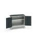 bott Verso mobiele kast 1050x550x965mm 1 legbord 2 deuren top tray RAL 7016