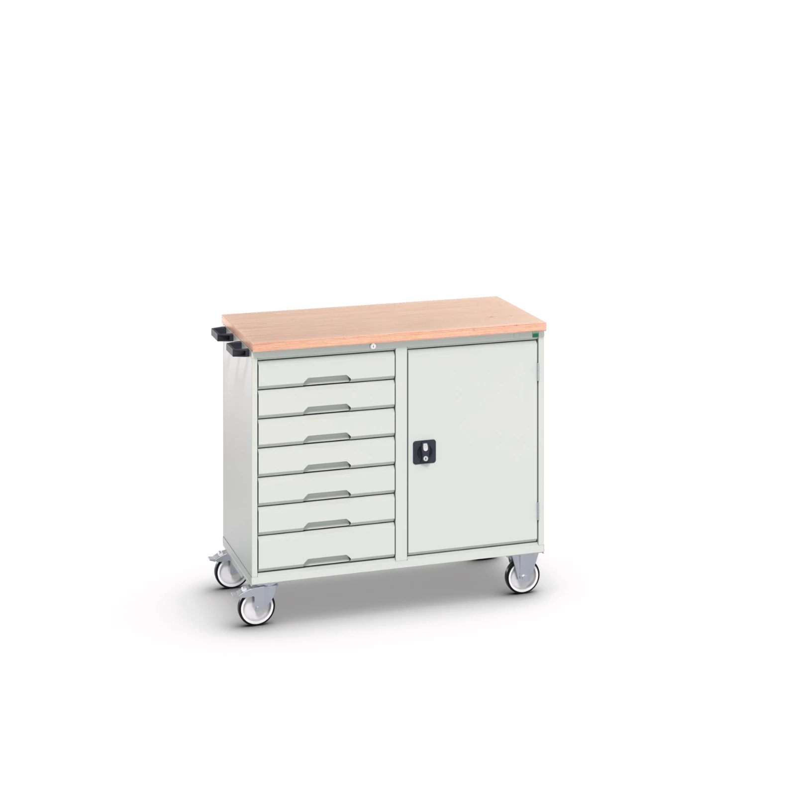 bott Verso mobiele kast 1050x600x980mm 7 laden 1 deur MPX top RAL 7035
