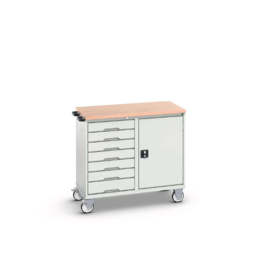 bott Verso mobiele kast 1050x600x980mm 7 laden 1 deur MPX top RAL 7035