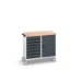 bott Verso mobiele kast 1050x600x980mm 7 laden 1 deur MPX top RAL 7016