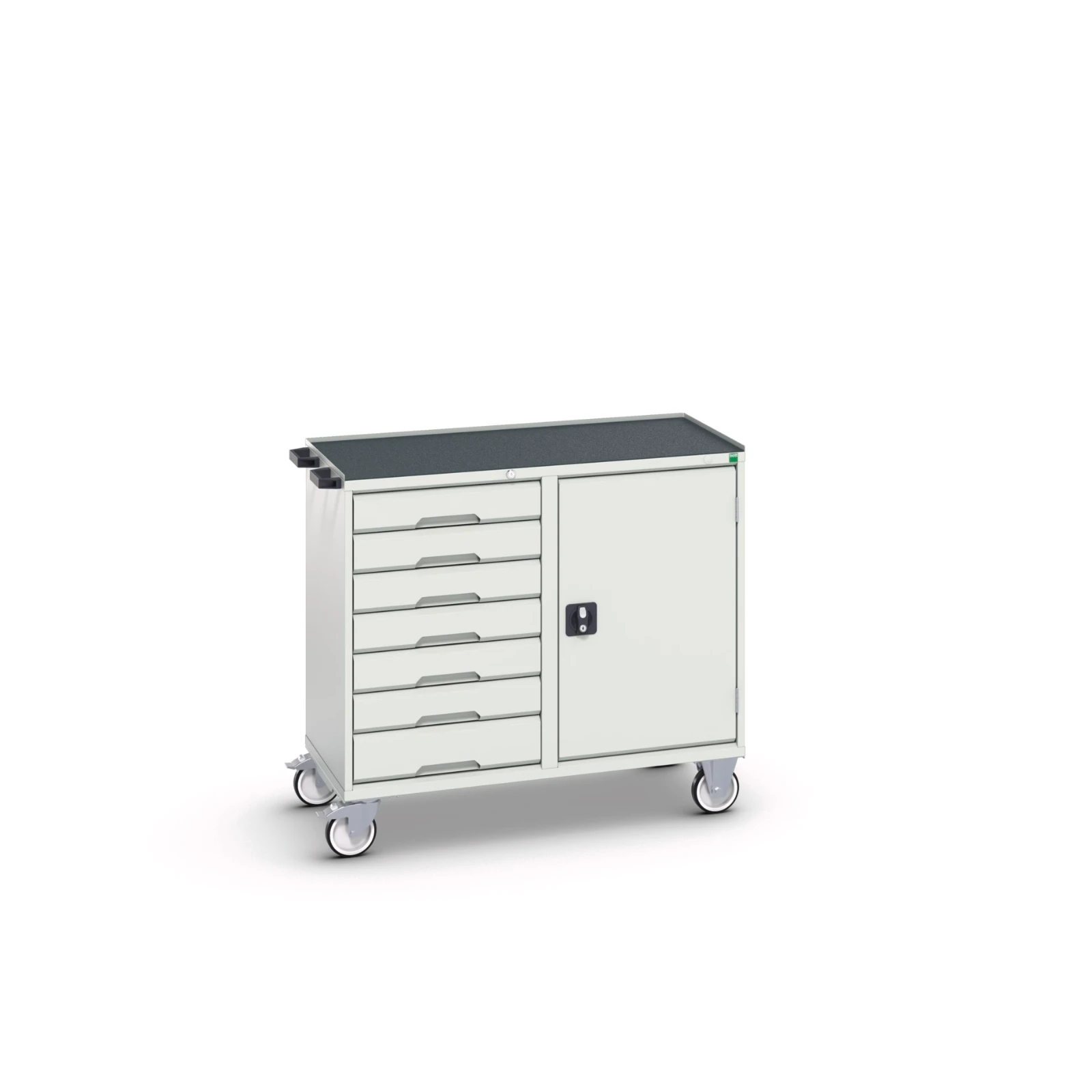 bott Verso mobiele kast 1050x600x980mm 7 laden 1 deur top tray RAL 7035