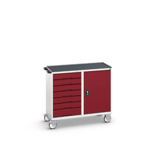 bott Verso mobiele kast 1050x600x980mm 7 laden 1 deur top tray RAL 3004