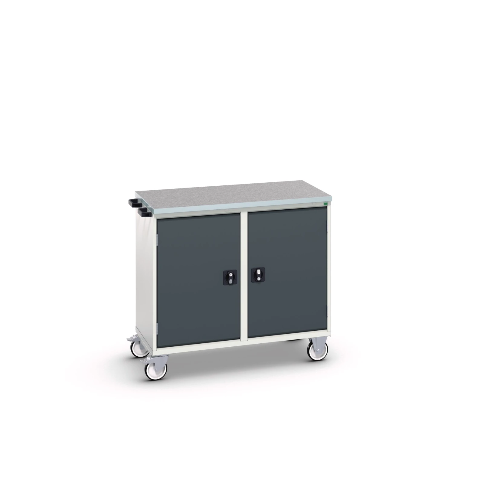 bott Verso mobiele kast 1050x600x980mm 2 legborden 2 deuren lino top RAL 7016