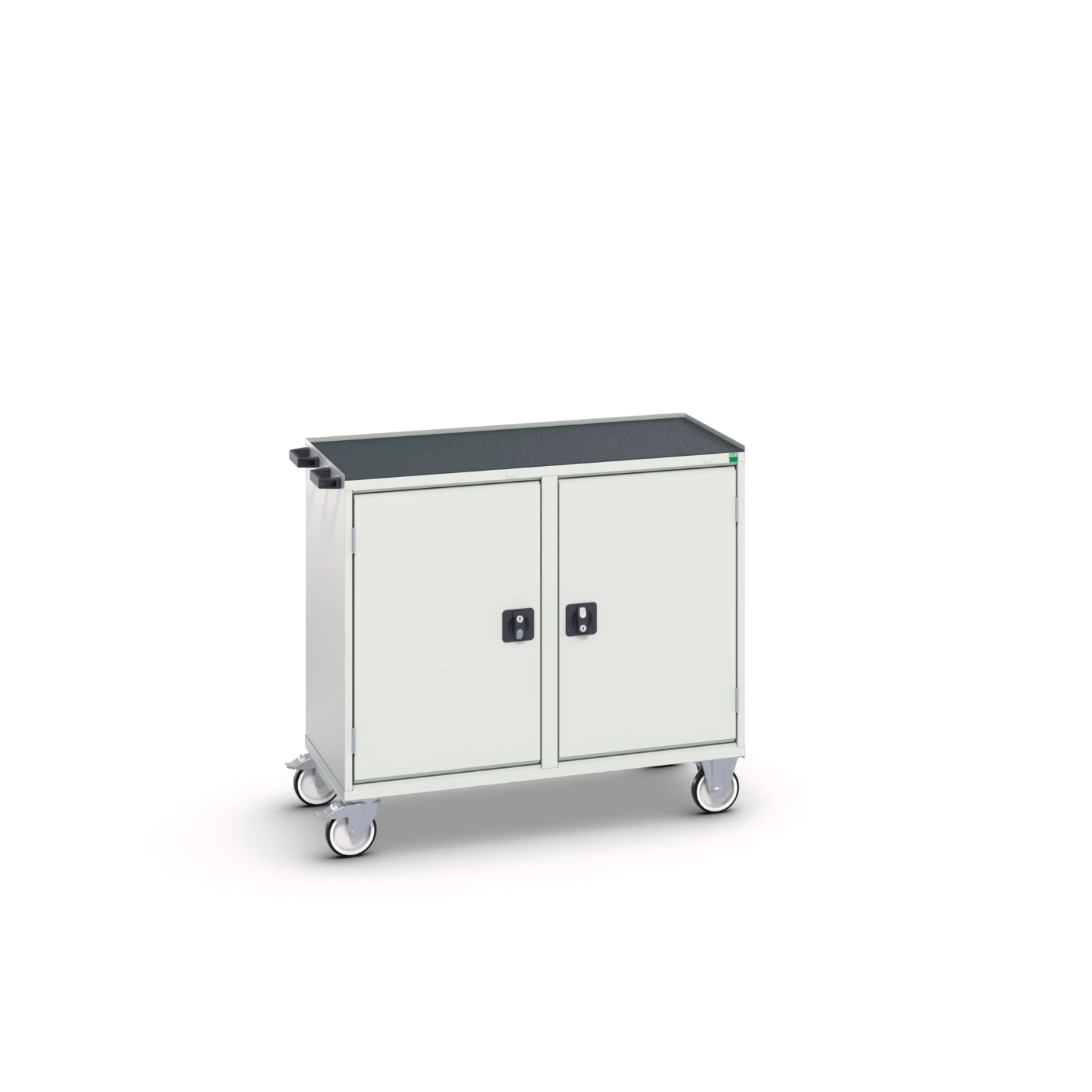 bott Verso mobiele kast 1050x550x965mm 2 legborden 2 deuren top tray RAL 7035