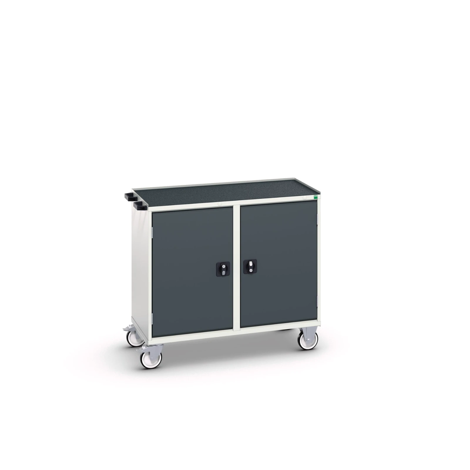 bott Verso mobiele kast 1050x550x965mm 2 legborden 2 deuren top tray RAL 7016
