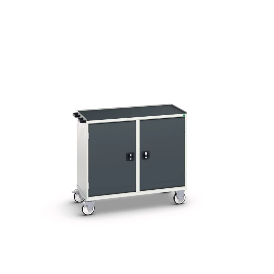 bott Verso mobiele kast 1050x550x965mm 2 legborden 2 deuren top tray RAL 7016