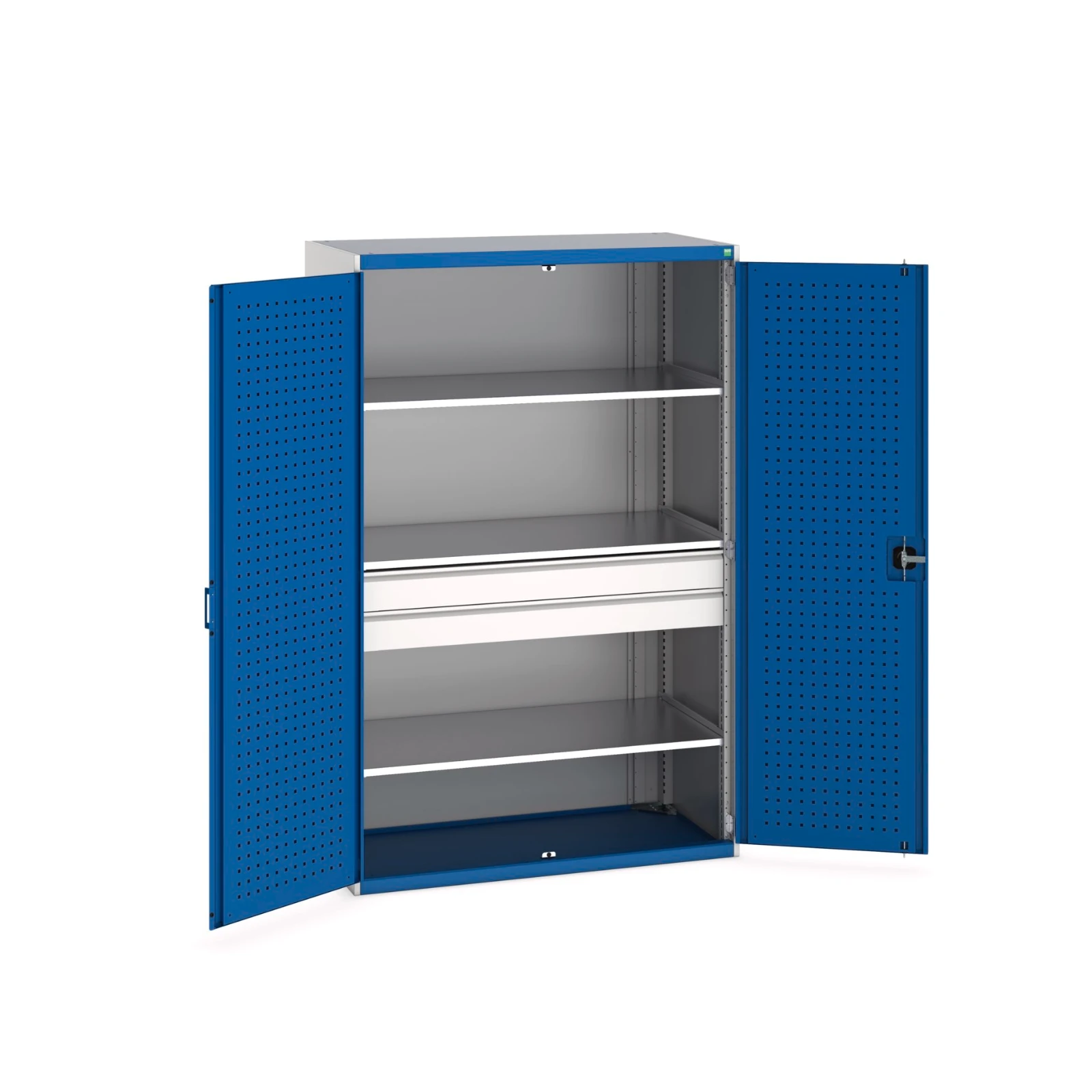 bott Cubio systeemkast 2 deuren 3 legborden hoogte 2000 mm RAL 5010