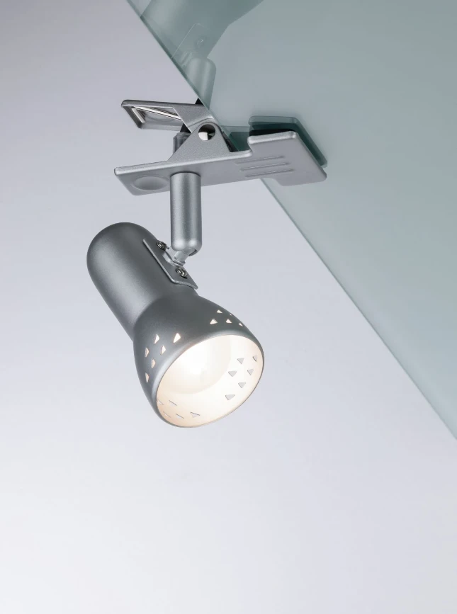 Paulmann Klemspot Gryps 40W E14 geborsteld staal