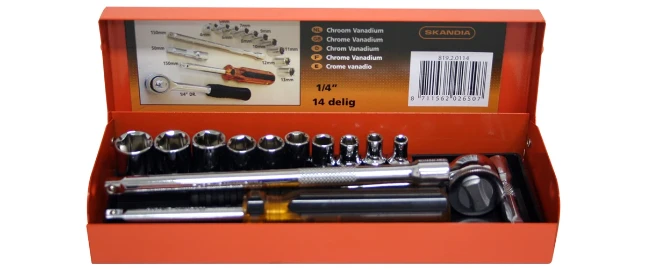 Skandia Dopsleutelset 1/4" 14-delig