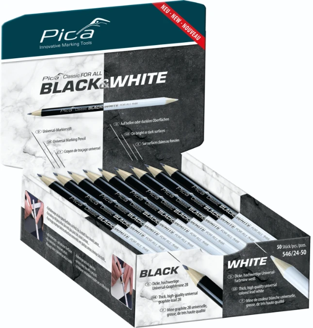 Pica Classic 546/24 Potlood Universeel zwart/wit 23 cm - 50 stuks