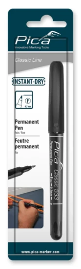 Pica Classic 533/46 Permanent Pen Fijn 0.7 mm zwart (blister)