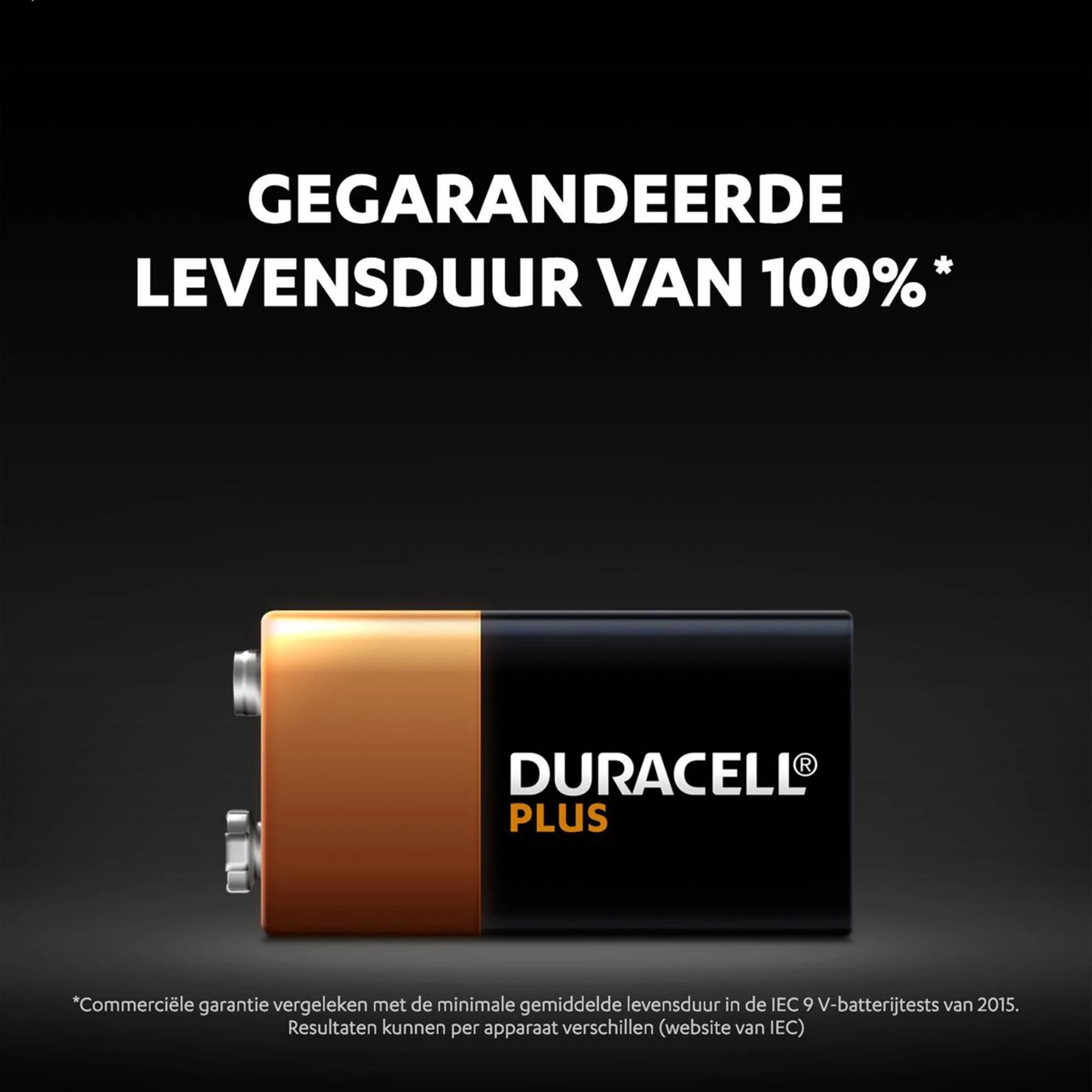 Duracell Plus Alkaline 9V batterij (1 stuk)