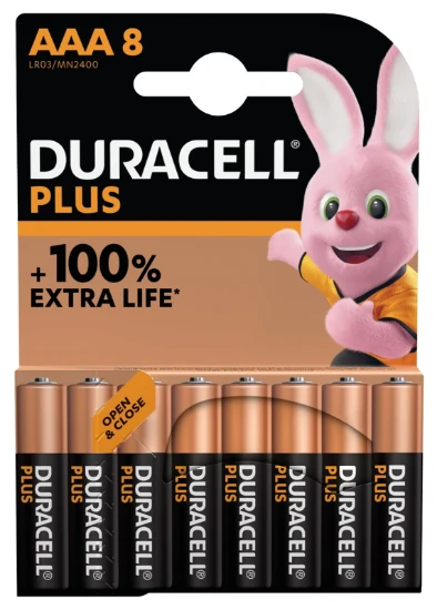 Duracell Plus Alkaline AAA-batterijen (8 stuks)