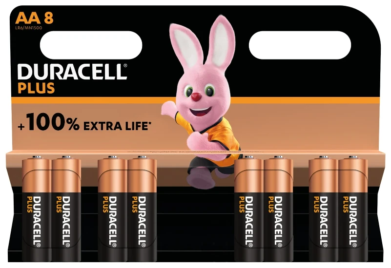 Duracell Plus Alkaline AA-batterijen (8 stuks)