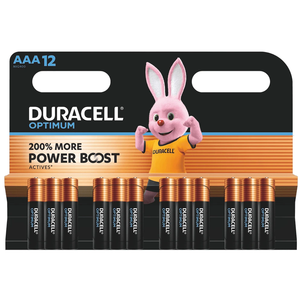Duracell Optimum Alkaline AAA-batterijen (12 stuks)