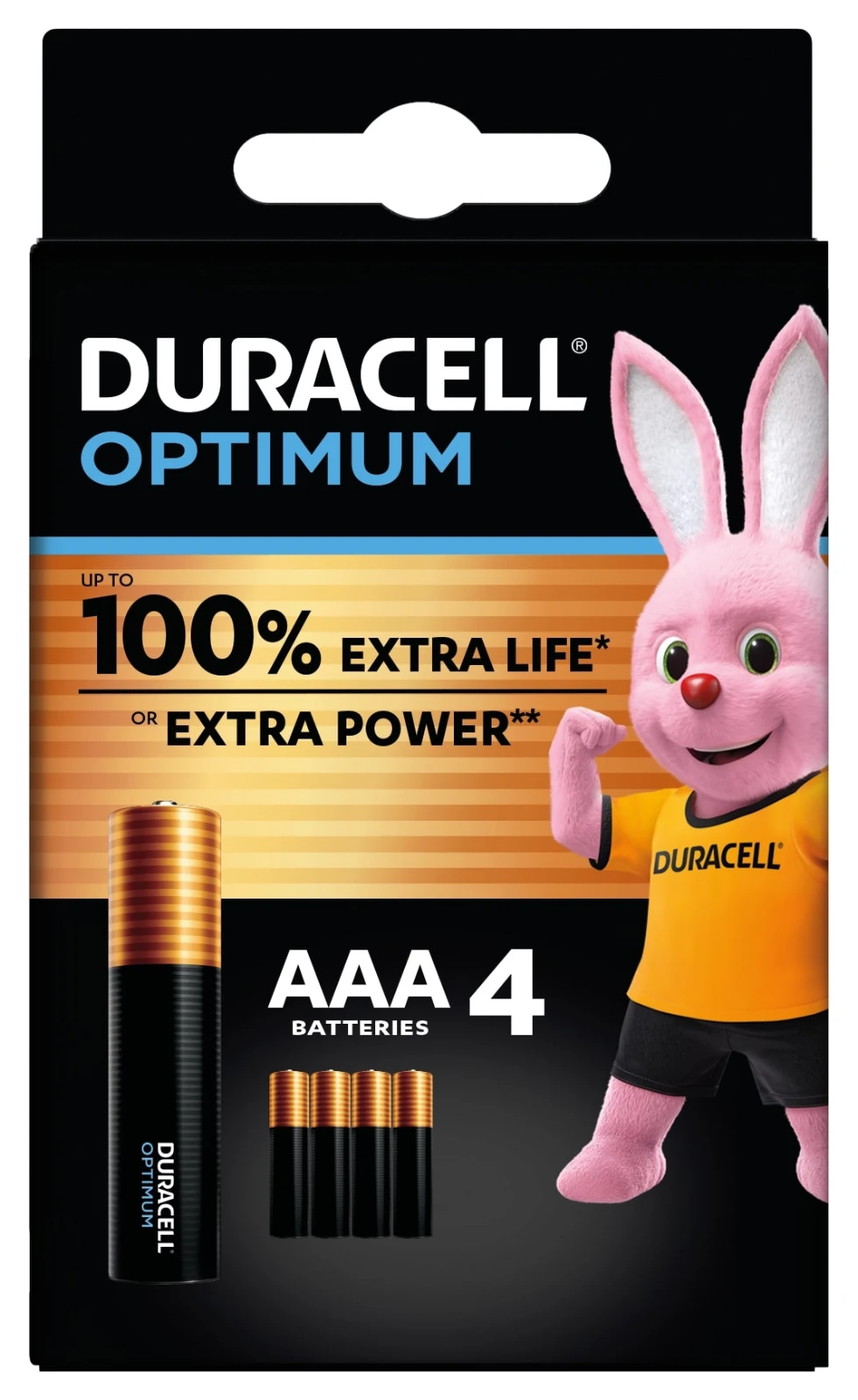 Duracell Optimum Alkaline AAA-batterijen (4 stuks)