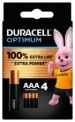 Duracell Optimum Alkaline AAA-batterijen (4 stuks)