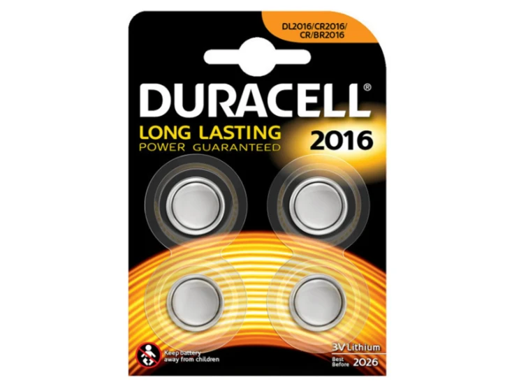Duracell 2016 Lithium knoopcel batterijen (4 stuks)