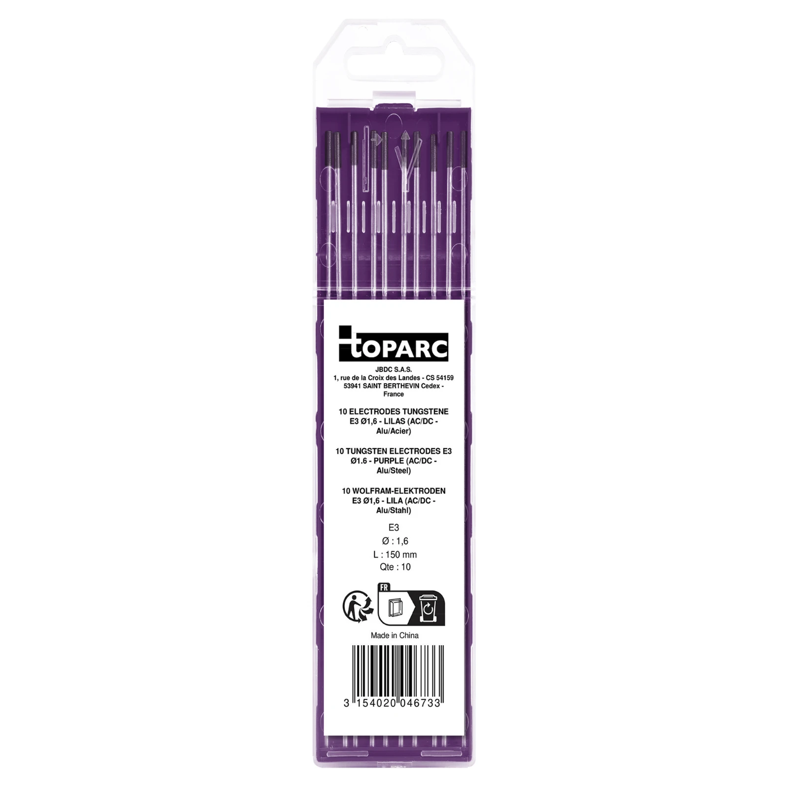 GYS E3 Wolfraam elektroden O1,6 mm (10 stuks)