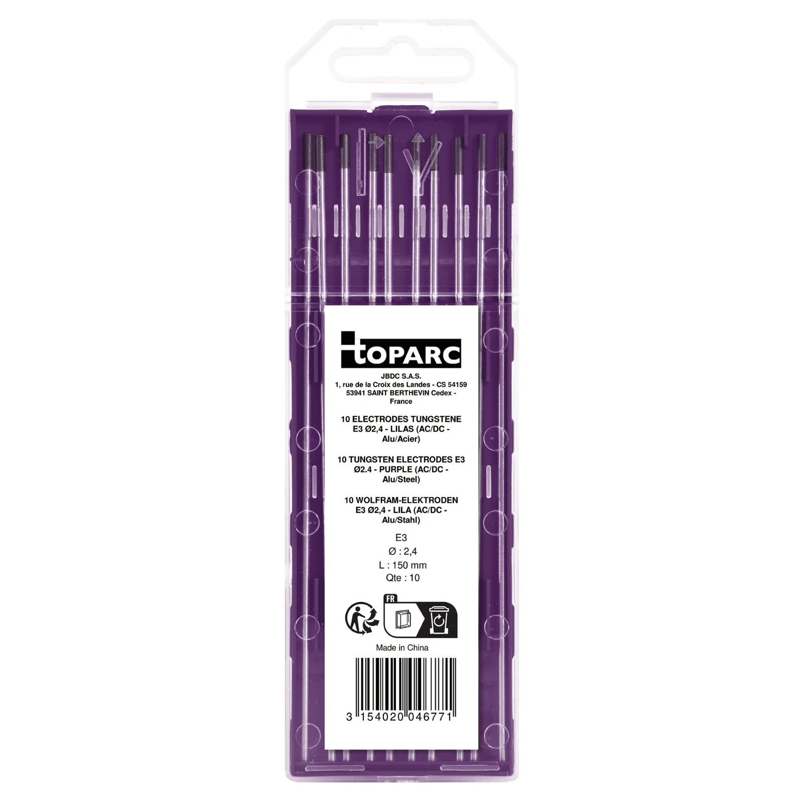 GYS E3 Wolfraam elektroden O2,4 mm (10 stuks)