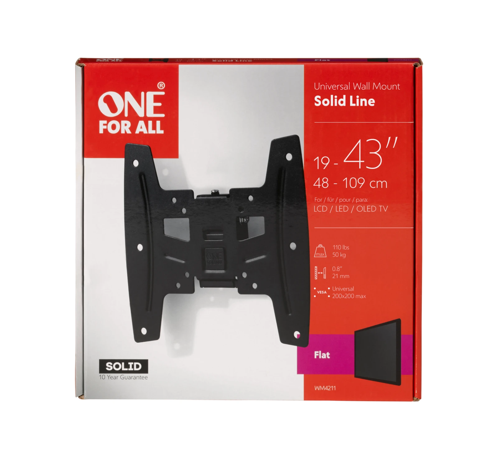 OFA TV Steun, Solid Flat, 19-42, 42-107cm,50kg