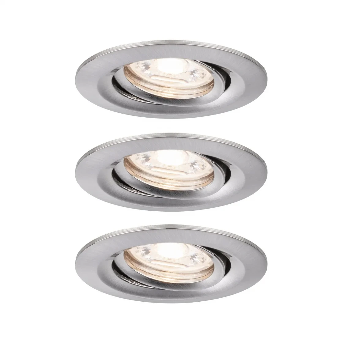 Paulmann LED-inbouwlamp Nova Mini Coin basisset staal O66mm zwenkbaar - 3-spots