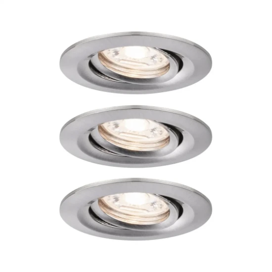 Paulmann LED-inbouwlamp Nova Mini Coin basisset staal O66mm zwenkbaar - 3-spots