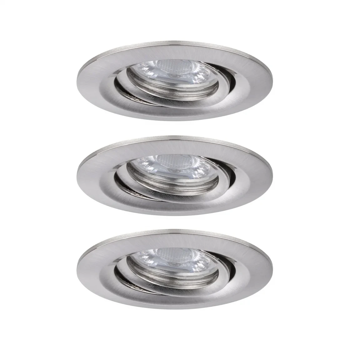 Paulmann LED-inbouwlamp Nova Mini Coin basisset staal O66mm zwenkbaar - 3-spots