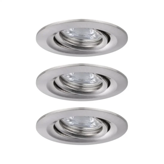 Paulmann LED-inbouwlamp Nova Mini Coin basisset staal O66mm zwenkbaar - 3-spots
