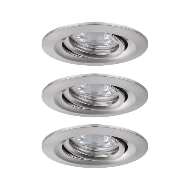 Paulmann LED-inbouwlamp Nova Mini Coin basisset staal O66mm zwenkbaar - 3-spots