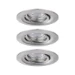 Paulmann LED-inbouwlamp Nova Mini Coin basisset staal O66mm zwenkbaar - 3-spots