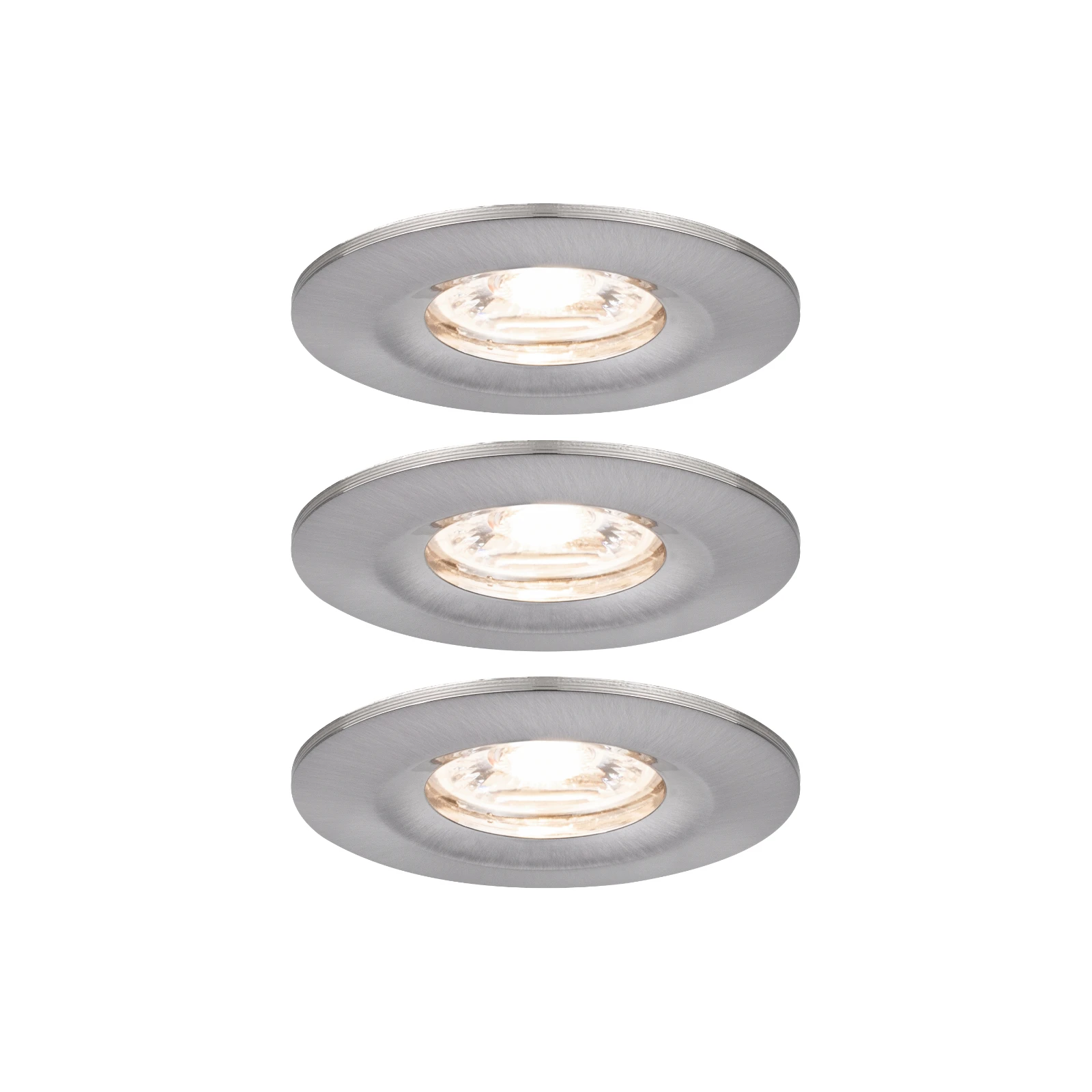 Paulmann LED-inbouwlamp Nova Mini Coin basisset staal O65mm - 3-spots