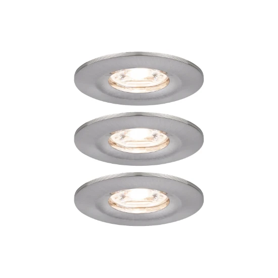 Paulmann LED-inbouwlamp Nova Mini Coin basisset staal O65mm - 3-spots