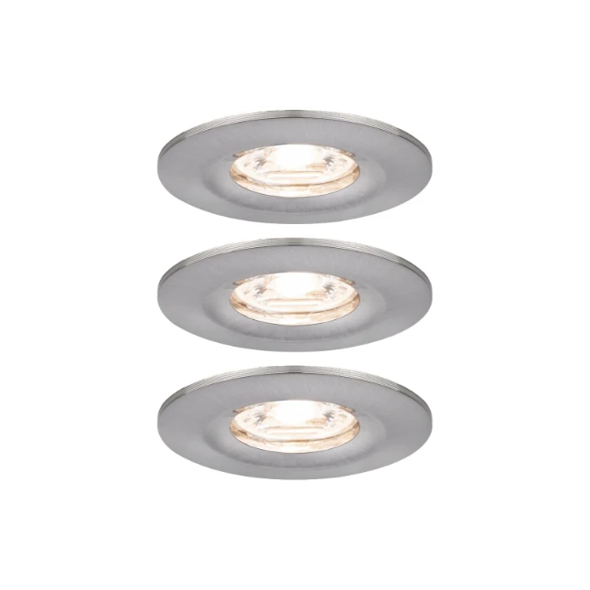 Paulmann LED-inbouwlamp Nova Mini Coin basisset staal O65mm - 3-spots