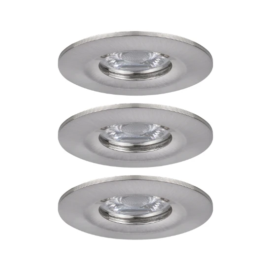 Paulmann LED-inbouwlamp Nova Mini Coin basisset staal O65mm - 3-spots