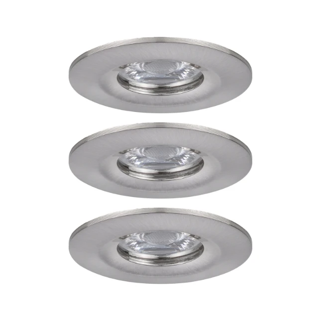 Paulmann LED-inbouwlamp Nova Mini Coin basisset staal O65mm - 3-spots
